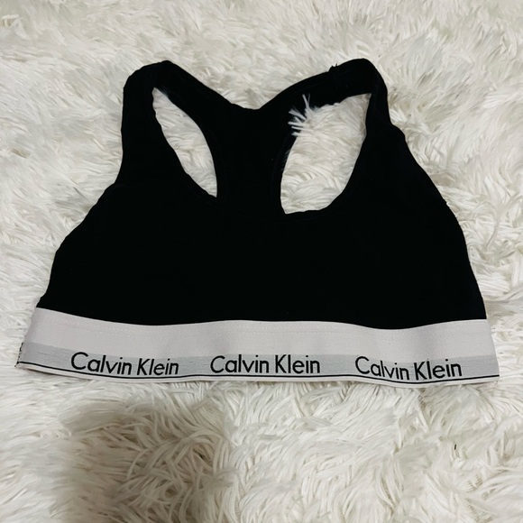 Calvin Klein Bralette - Cotton - Modern - Black / White - SZ S Women - Picture 2 of 5